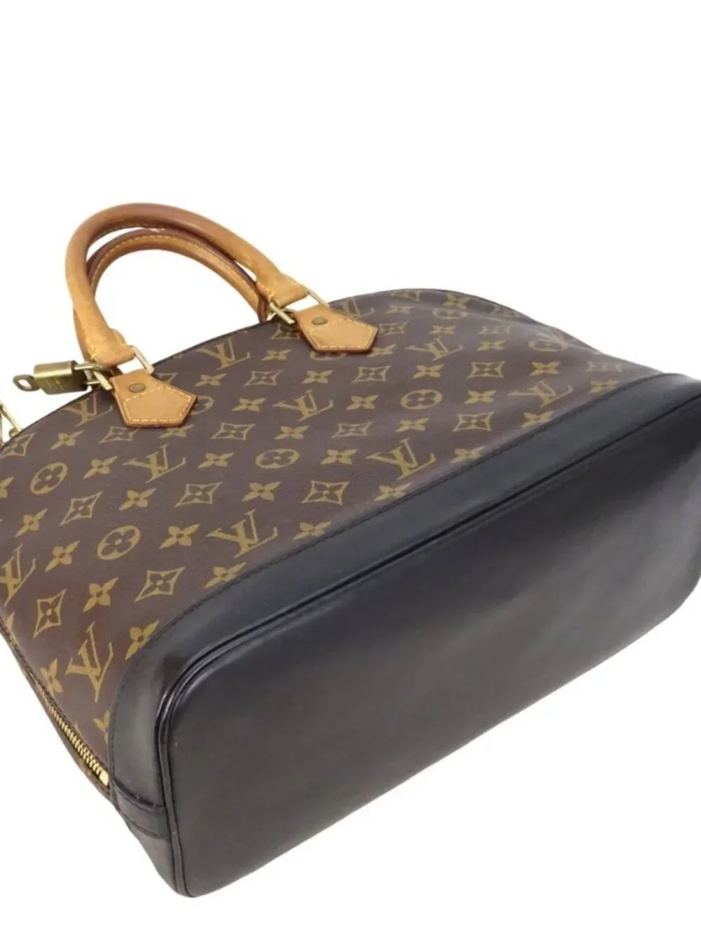Louis Vuitton Alma PM Monogram Handbag Purse Brown Repaired Bottom BA0947